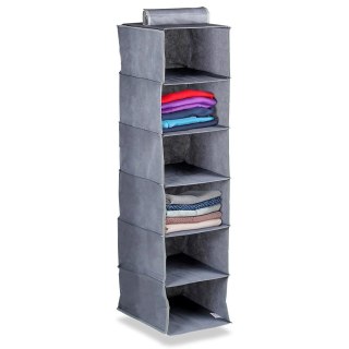 Organizer Wiszący do Szafy 6 Półek 30 x 30 x 120 cm STORAGE SOLUTIONS Szary