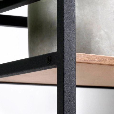 Regał Metalowy Narożny Czarny 3 Półki MDF 235 x 235 x 76 cm TRENDS4YOU