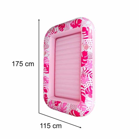 Materac dmuchany do pływania z poduszką różowy