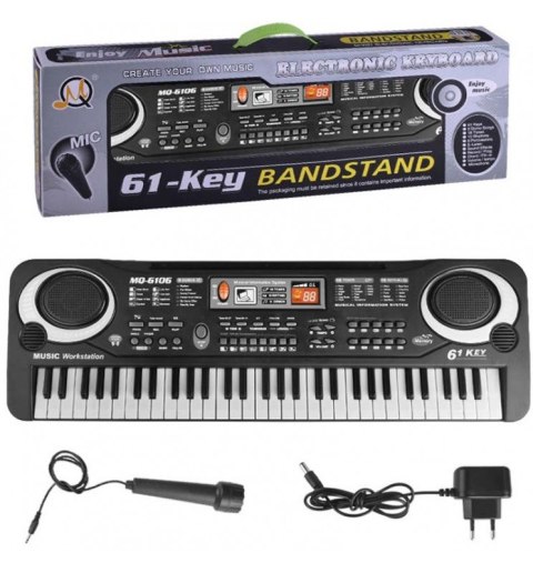 ND41_dS_58833 Keyboard pianino elektr. + mikrofon PI4 61 klawiszy