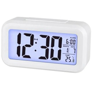 AK240C Cyfrowy budzik white led biały mini