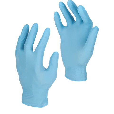 Rękawice nitr. nieb., 100 szt., pudełko, "9", l, ce, lahti