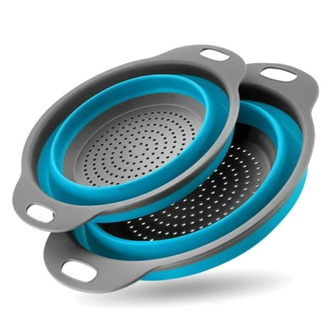 AG659J Durszlak silik. składany 2szt blu