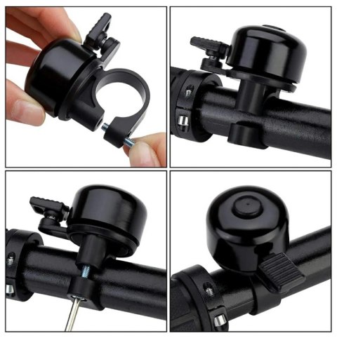 AG496A Metalowy dzwonek rowerowy czarny