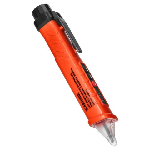 Indukcyjny tester napięcia z latarką, 12-1000V AC/DC, pomarańczowy