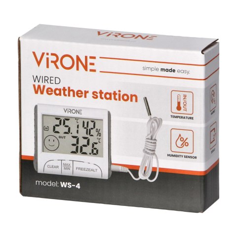 Wielofunkcyjna stacja pogodowa, przewodowa, biała