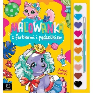 Kolorowanka z farbkami pieski AKSJOMAT