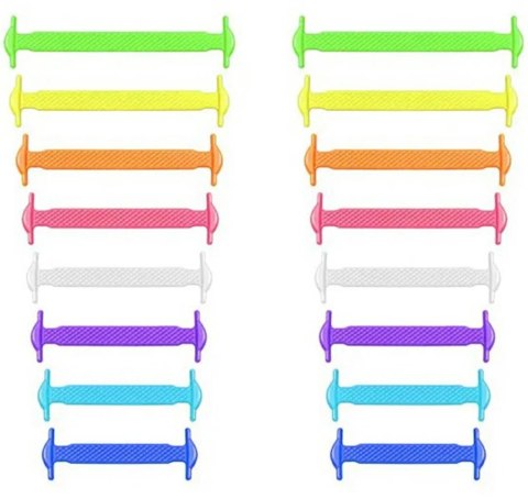 DA10B Sznurowadła silikonowe bez wiązania rainbow