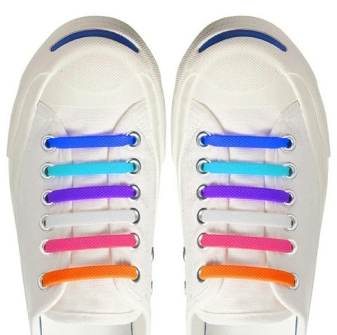 DA10B Sznurowadła silikonowe bez wiązania rainbow