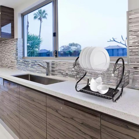 AG373E Suszarka do naczyń 2 poziomy black