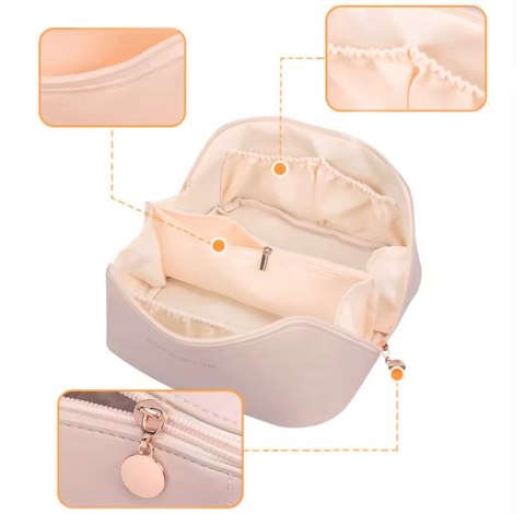 BQ71A Rozkładana kosmetyczka organizer różowa