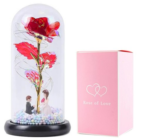 AG776D Wieczna róża w szkle led figurki
