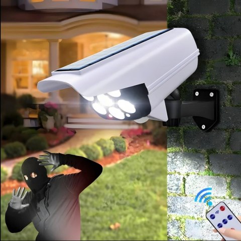 AK333A Lampa solarna 77 led atrapa kamery biała