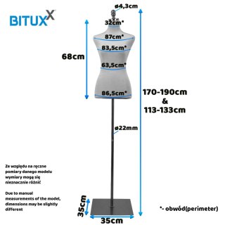 Biały Manekin Krawiecki tors ozdoba do sklepu witryn Regulacja wysokości