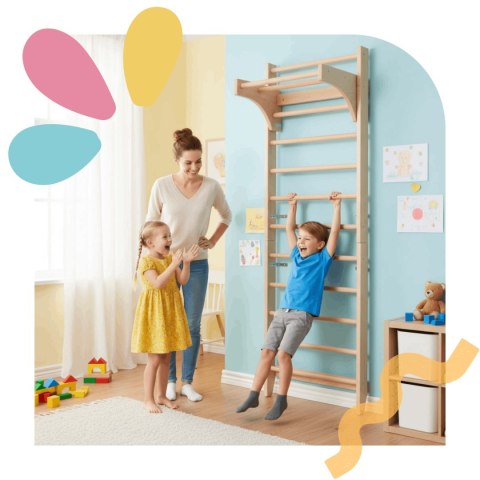 Drabinka gimnastyczna 220 cm + drążek