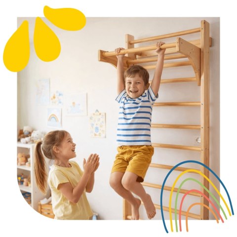 Drabinka gimnastyczna 220 cm + drążek