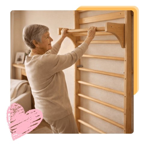 Drabinka gimnastyczna 220 cm + drążek