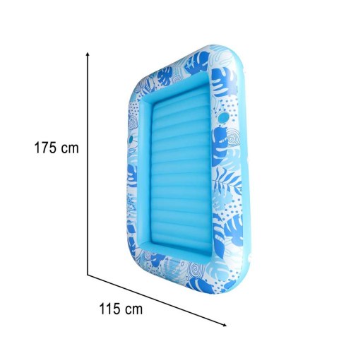Materac dmuchany do pływania, leżak do opalania z poduszką niebieski