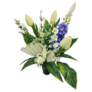 BUKIET WKŁAD DO WAZONU KWIATY NA CMENTARZ GRÓB POMNIK WZÓR WIOSENNY