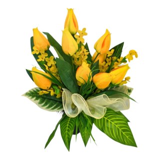 BUKIET WKŁAD DO WAZONU KWIATY TULIPANY NA CMENTARZ GRÓB POMNIK WZÓR WIOSENNY