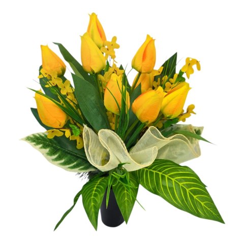 BUKIET WKŁAD DO WAZONU KWIATY TULIPANY NA CMENTARZ GRÓB POMNIK WZÓR WIOSENNY