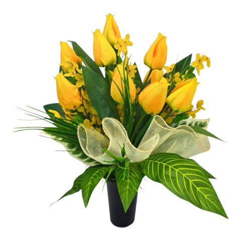 BUKIET WKŁAD DO WAZONU KWIATY TULIPANY NA CMENTARZ GRÓB POMNIK WZÓR WIOSENNY