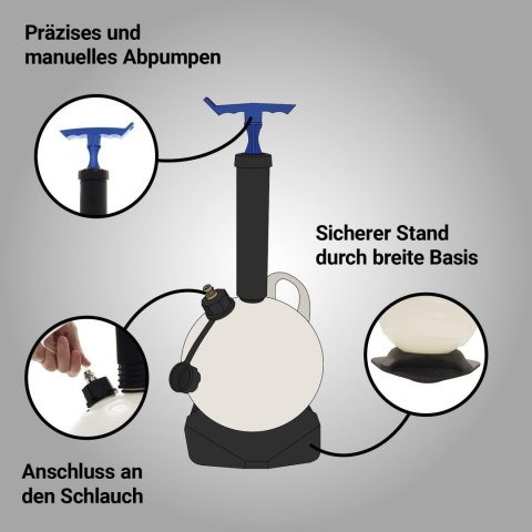 Ręczna pompa do odsysania oleju - urządzenie do odsysania oleju / ręczna pompa olejowa BITUXX 6 L