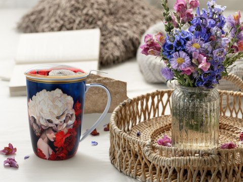 Kubek z sitkiem i przykrywką - L. Lozano, Lady`s Floral Symphony (CARMANI)
