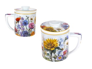 Kubek z zaparzaczem i przykrywką - L. Lozano, Lady`s Floral Symphony (CARMANI)