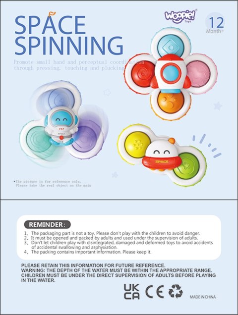 WOOPIE BABY Spinner Zabawka Sensoryczna Rakieta Kosmita Ufo 3 szt.