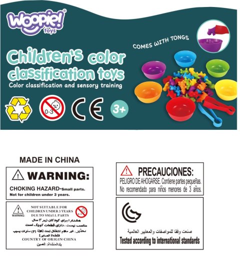 WOOPIE Zestaw Edukacyjny Nauka Liczenia Montessori Sorter Kolorów Morska Kraina 111 el.