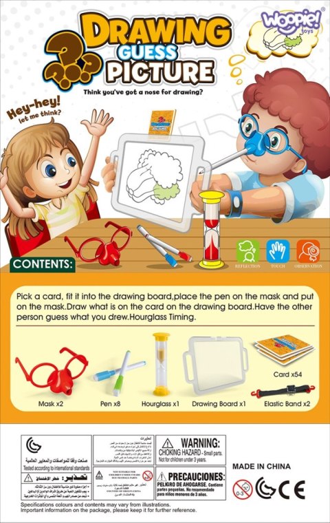 WOOPIE Gra Kalambury "Narysuj i Zgadnij Obrazek" Malowanie Nosem