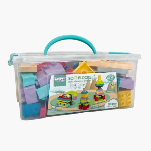 WOOPIE Klocki Soft Blocks Zestaw 99 Elementów w Pudełku
