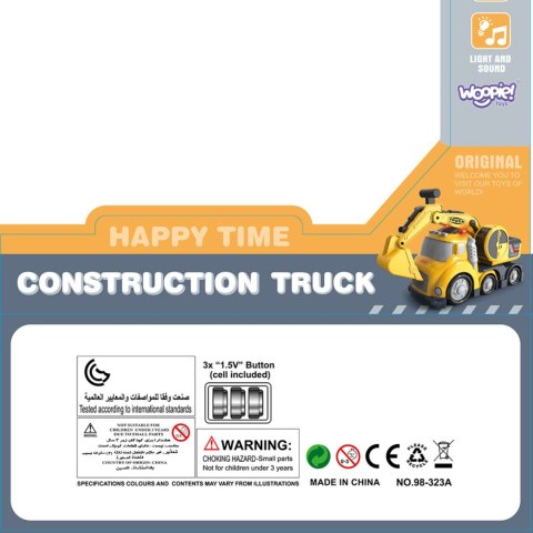 WOOPIE Koparka City Truck Efekty Dźwiękowe i Świetlne