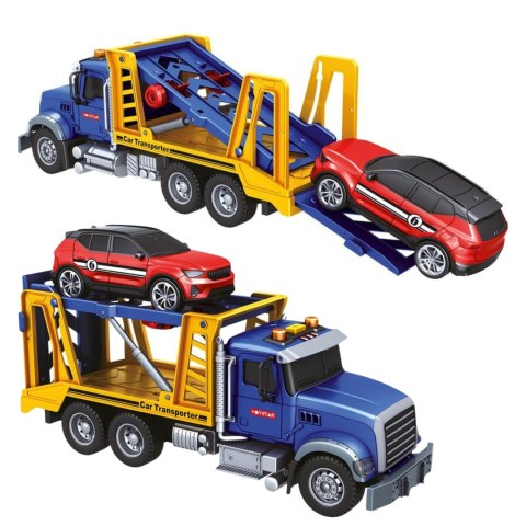 WOOPIE Laweta Ciężarówka Transporter Z Autkiem Światło Dźwięk Skala 1:14