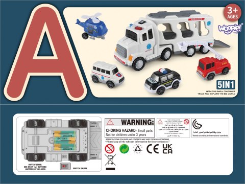 WOOPIE Laweta Drogowa zestaw 5 Aut - Ambulans