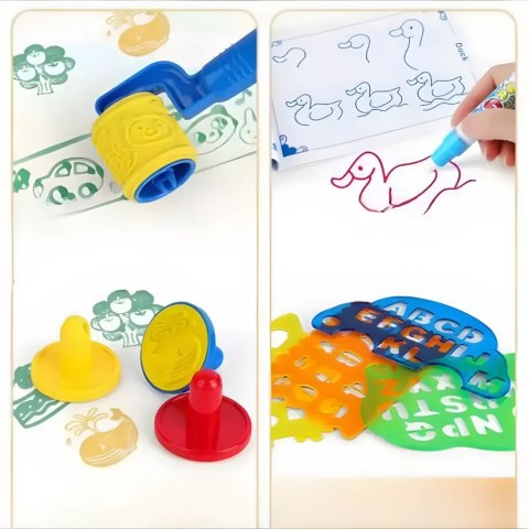 WOOPIE Magiczna Mata Wodna do Malowania Okrągła ZOO 23 el.