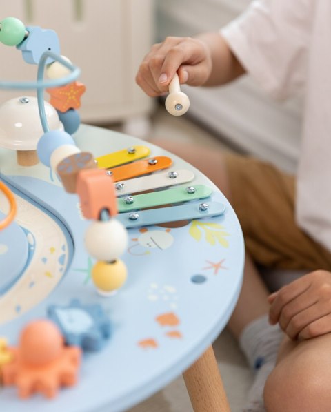 CLASSIC WORLD Drewniany Stolik Aktywności "Morskie Życie" Muzyczno Edukacyjny