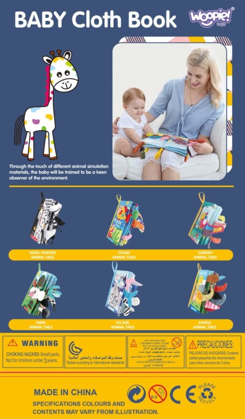 WOOPIE BABY Książeczka Kontrastowa Sensoryczna Dla Niemowląt