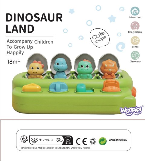 WOOPIE BABY Zabawka Edukacyjna Wyskakujące Dinozaury POP-UP