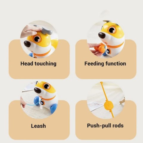 WOOPIE Interaktywny Piesek 2w1 Pchacz Szczekający 360° 6m+