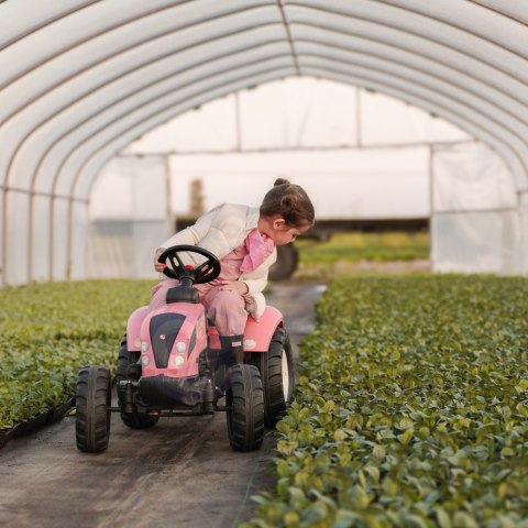 FALK Traktor Country Star Różowy na Pedały + Przyczepka i Klakson od 2 Lat.