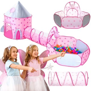 WOOPIE Namiot 3w1 Pałac Księżniczki XXL Domek Tunel Suchy Basen