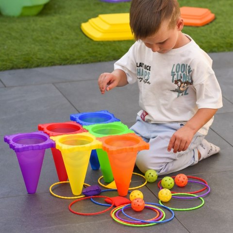 WOOPIE Zestaw Gra Ogrodowa 3w1 Rzut do Celu Pachołki Obręcze Woreczki 30 el.