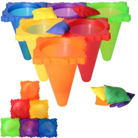 WOOPIE Zestaw Gra Ogrodowa 3w1 Rzut do Celu Pachołki Obręcze Woreczki 30 el.