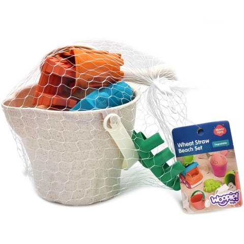 WOOPIE GREEN Zestaw do Piasku w Wiaderku Zamki 8 el. BIODEGRADOWALNY ORGANICZNY MATERIAŁ