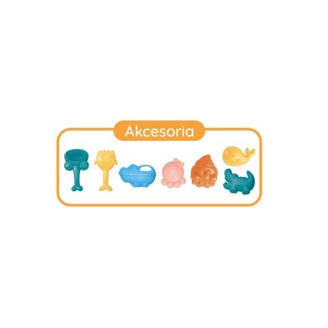 WOOPIE Zestaw do Piasku 3w1 Walizka Piesek + Zabawka Wodna - 8 szt.