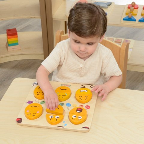 MASTERKIDZ Tablica do Nauki Emocji Drewniane Jajka jaki Humor? Montessori