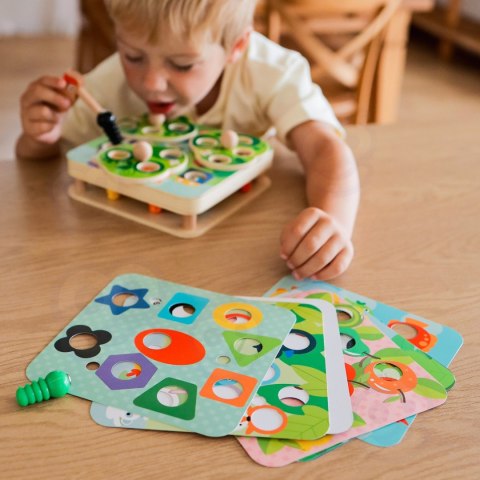 TOOKY TOY Drewniana Gra Zręcznościowa 2w1 Wyciągnij Robaczki dla Dzieci