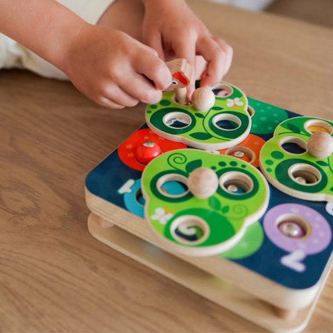 TOOKY TOY Drewniana Gra Zręcznościowa 2w1 Wyciągnij Robaczki dla Dzieci